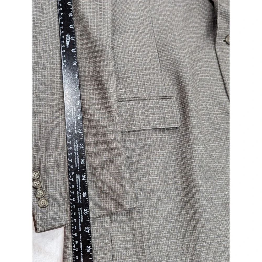 Jos. A Bank Blazer‎ Coat Sport Jacket Silk Wool Nailhead Plaid 46L 50